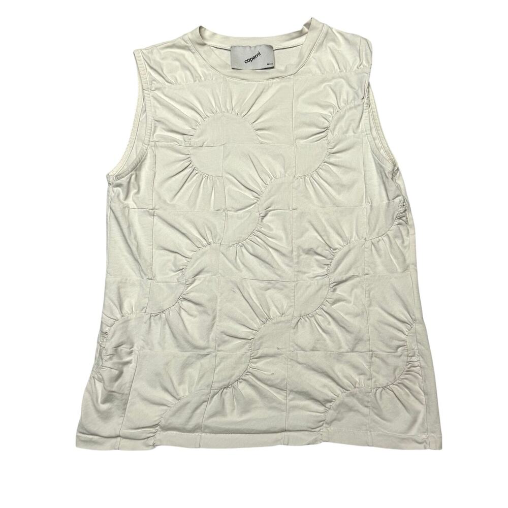 Coperni Gathered Detail Vest Tank Top Women's Medium White Patchwork